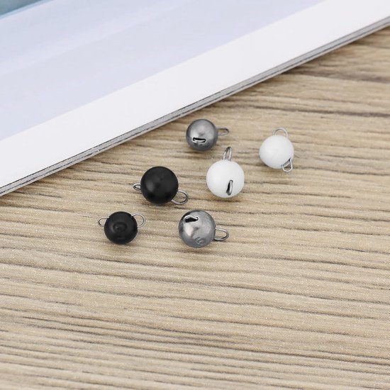 12x Tungsten Cheburashka Visloodjes 1G/1.5G - Zilver/Zwart/Helder — afbeelding 5