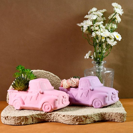 Pot mal - bloempot siliconen mal | auto-vormige kaarsenhouder mal | kunst- en ambachtengereedschap | hars gietmal | siliconen succulent plantenbak mal voor plantenpot, make-up — afbeelding 4