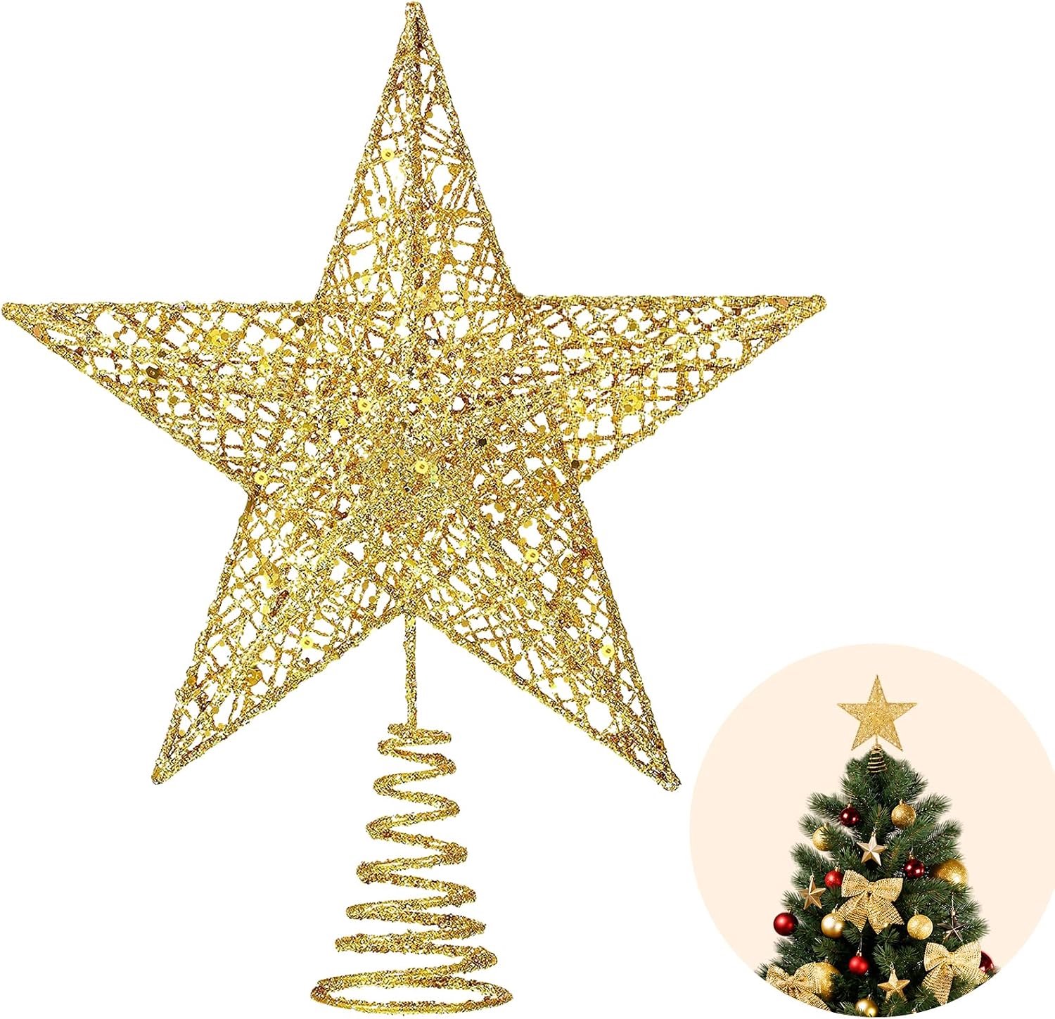 Ster voor kerstboom, glinsterende boompiek