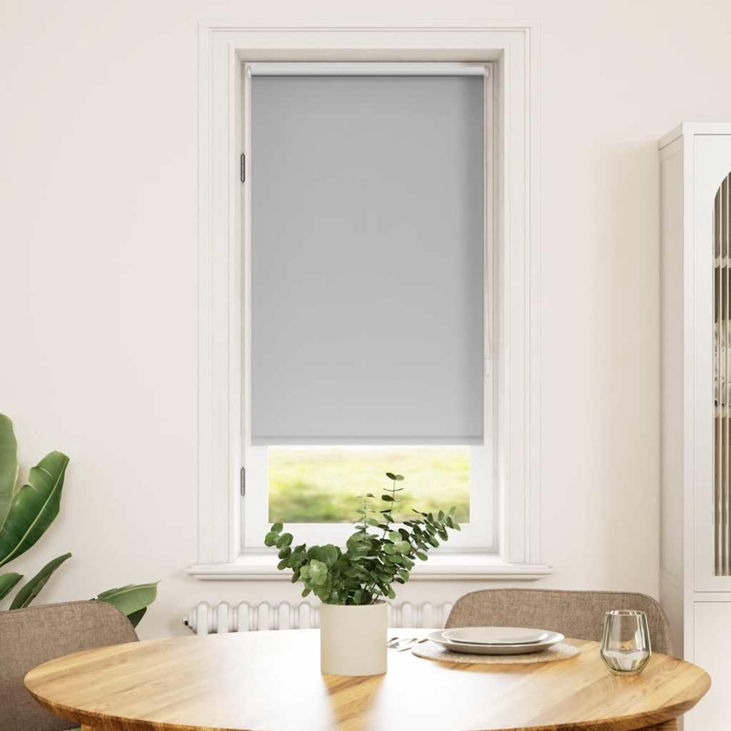 Ondoorzichtig rolgordijn met trekkoordbediening, thermo-gecoate verduisteringsrolgordijnen voor woonkamer, kantoor, badkamer en kinderkamer, zilveren warmte