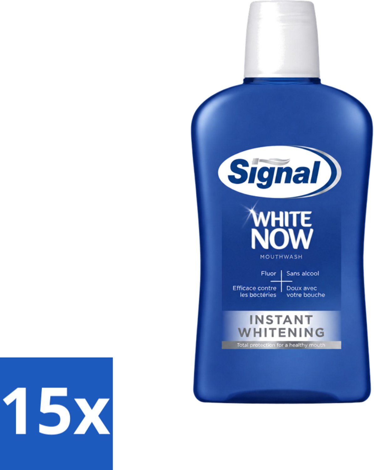 15 x Signal - White Now - Mondwater - 0 % Alcohol - 500 ml - Voordeelverpakking - 15 stuks