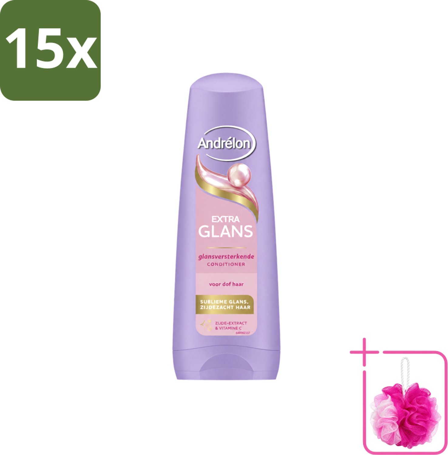 15 x Andrélon – Conditioner – Extra Glans – 200 ml - Bulkverpakking - Glans - Douchemop - Haar verzorging