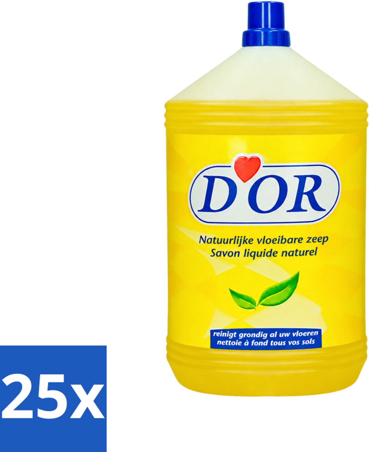 25 x D'Or - Natuurlijke Vloeibare Zeep - Voor Vloeren en Tegels - 5 liter - Voordeelverpakking - 25 stuks