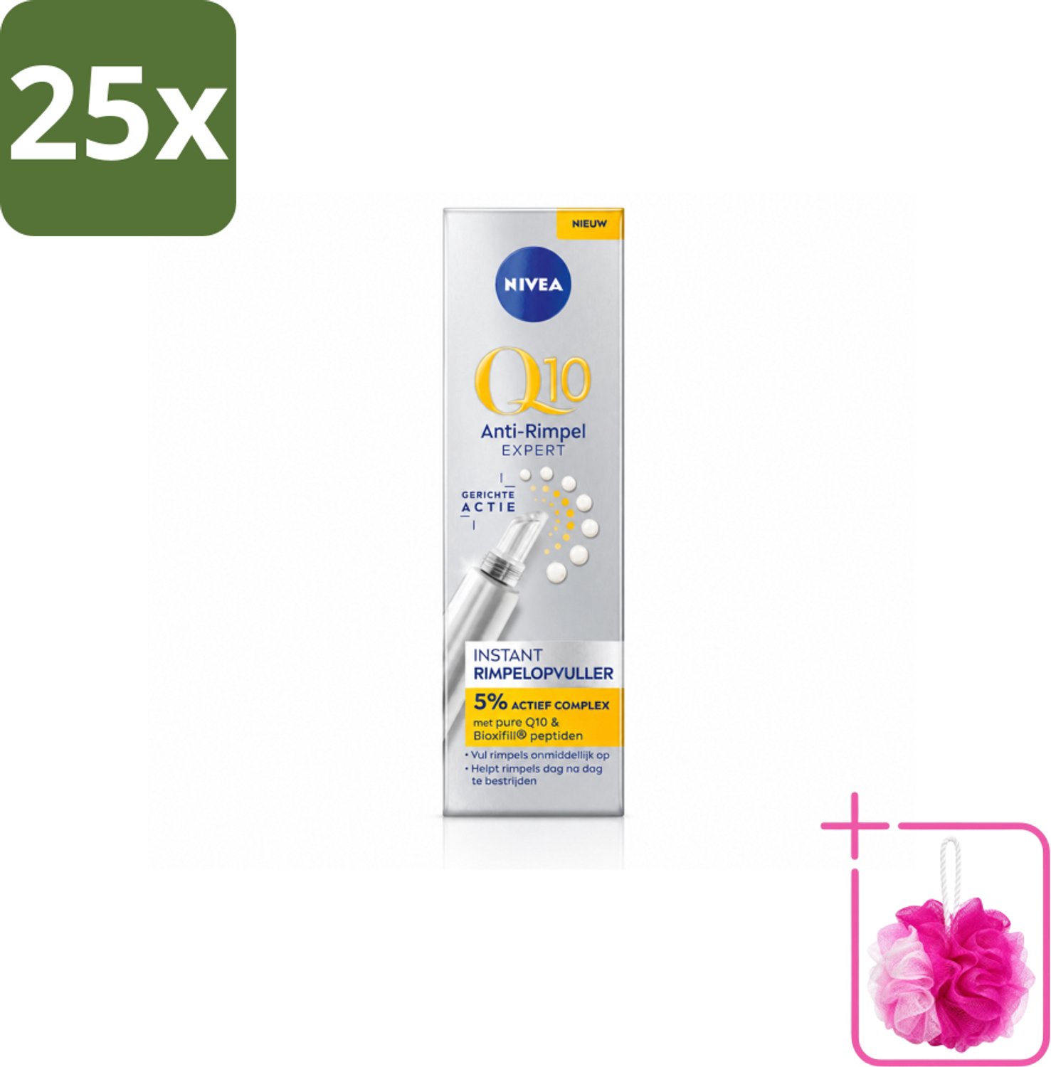 25 x NIVEA - Oogserum - Q10 Anti-Rimpel Expert - Rimpelopvuller - Voor rijpe huid - Met Q10 - 15 ml - Bulkverpakking - Anti-rijp serum - Douchemop - Oogrimpels