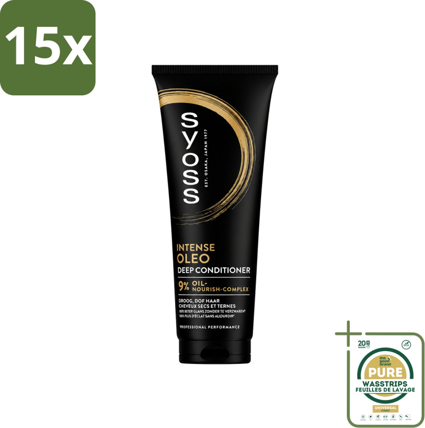 15 x Syoss - Intense Oleo - Deep Conditioner - Voedt & Verzacht - 250 ml - Wasstrips - Haarvoeding - Haarverzorging - Haarzacht - Haarpluis - Haarverzacht