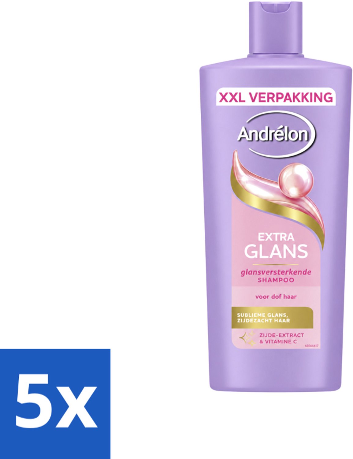 5 x Andrélon – Shampoo – Extra Glans – 685 ml - Voordeelverpakking - 5 stuks
