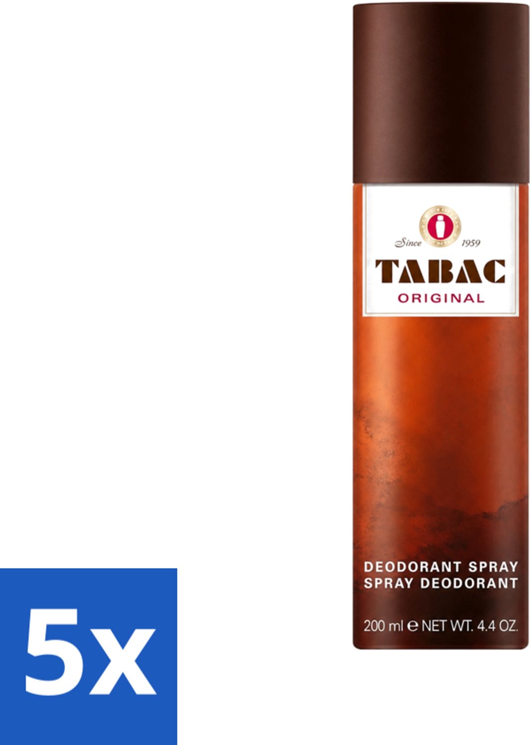 5 x Tabac Original - Deodorant Spray - Anti-transpirant - 200 ml - Voordeelverpakking - 5 stuks