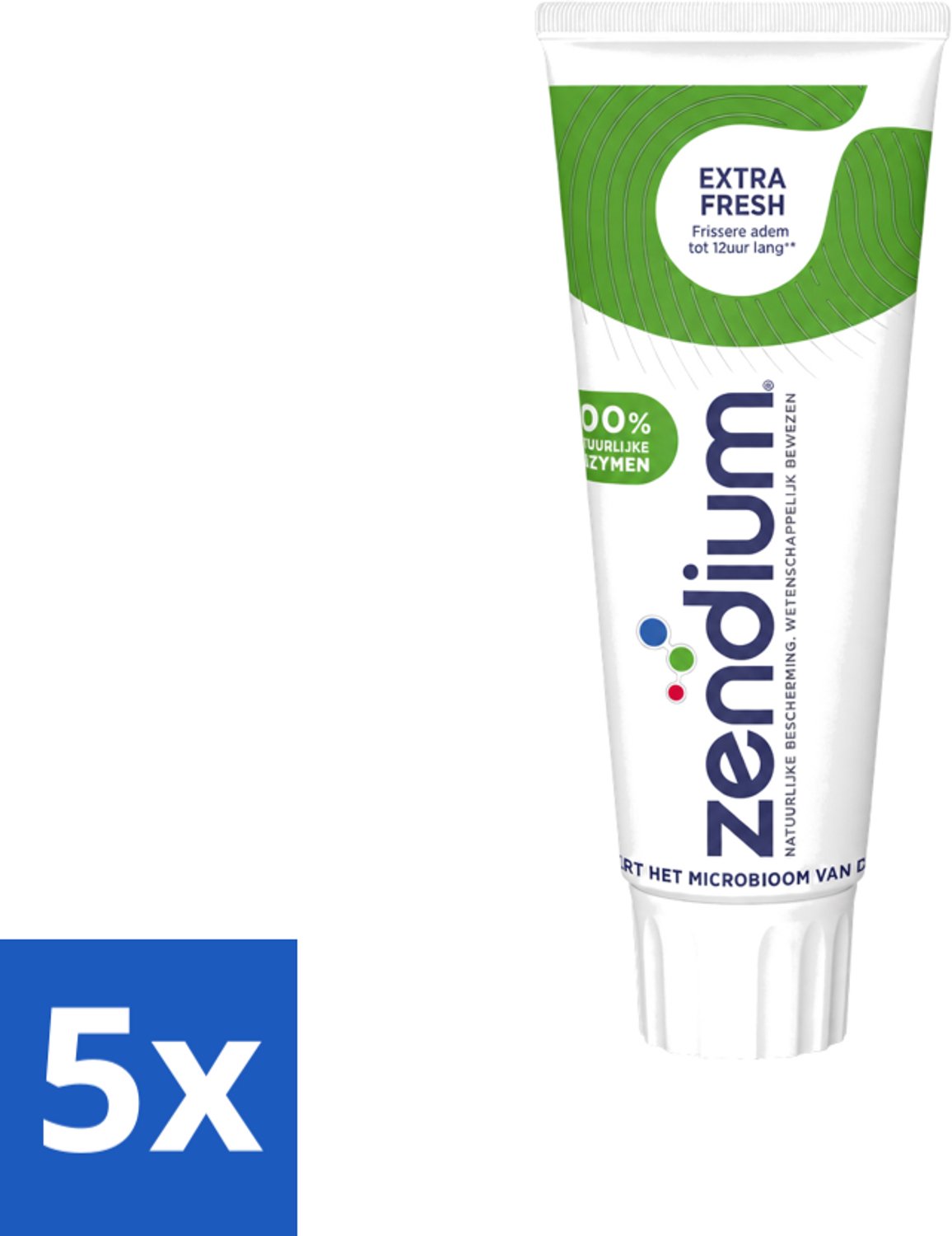 5 x Zendium - Extra Fresh - Tandpasta - Natuurlijke Enzymen - 75 ml - Voordeelverpakking - 5 stuks