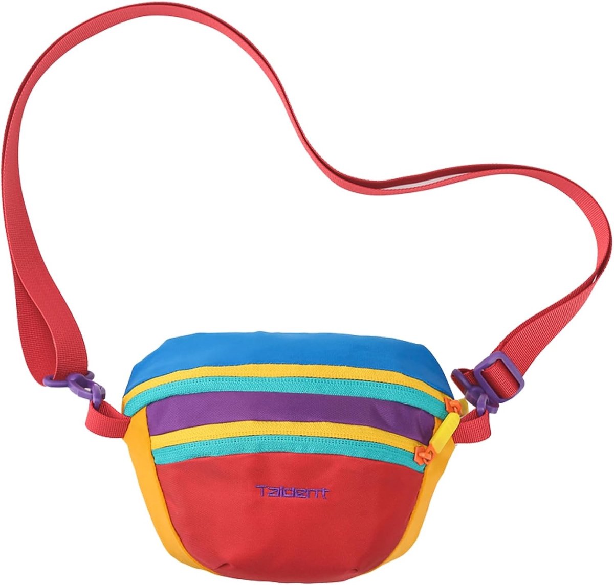 Kleurrijke Crossbody Tas voor Vrouwen, Waterdichte Nylon Fanny Pack met Achterzak, Casual Sling Bag voor Dagelijks Gebruik en Reizen