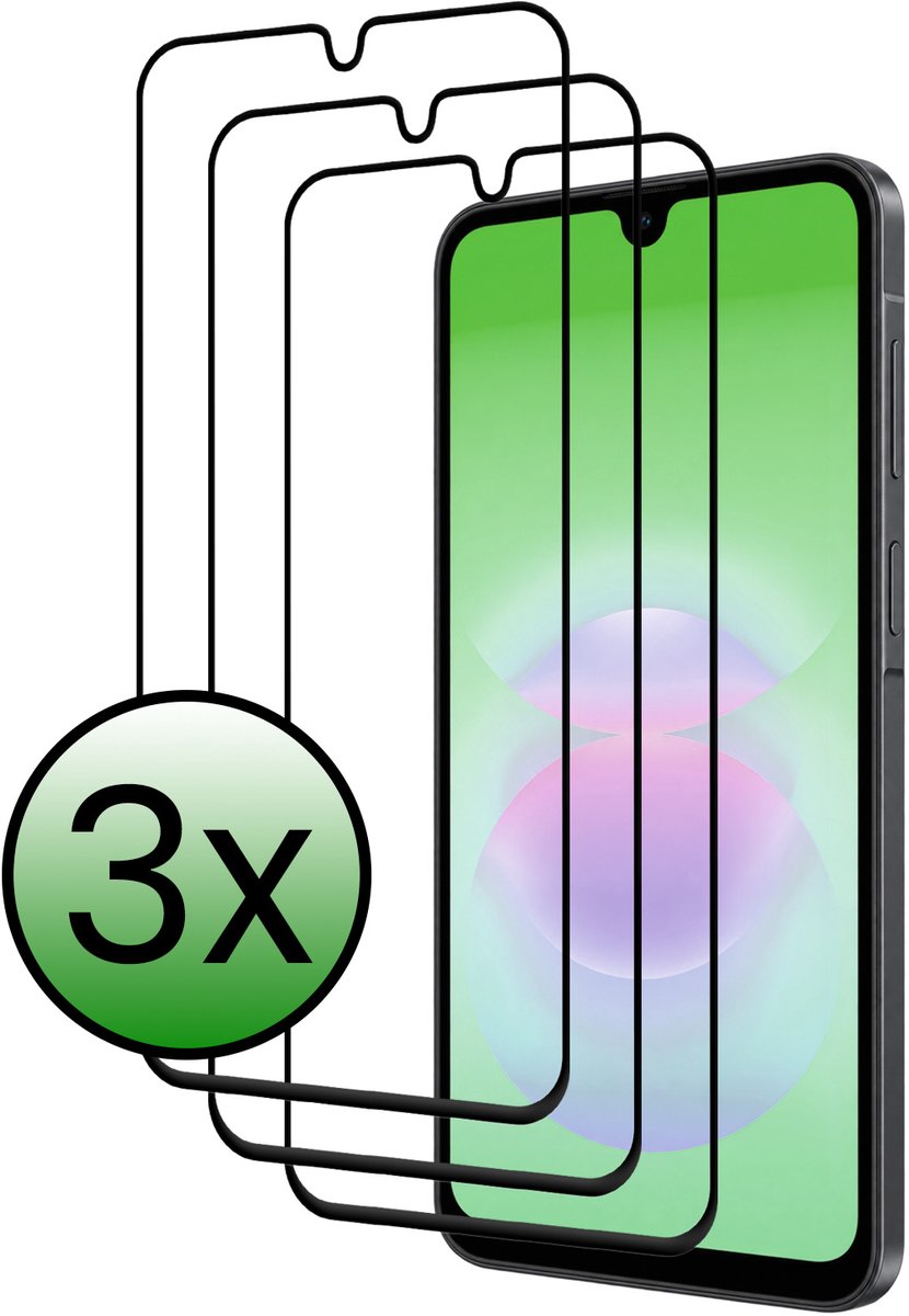 Screenprotector - 3 Stuks Geschikt voor Samsung Galaxy A18 - Full Cover - Beschermglas - Gehard Glas - Tempered Glass - Screen Protector