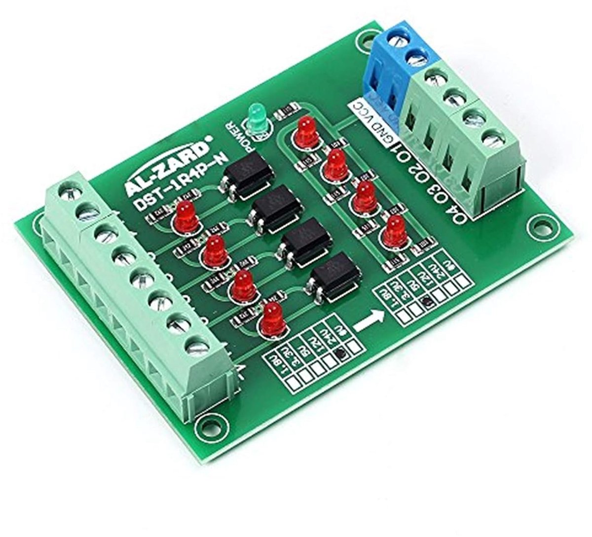 Optokoppelaar isolatiemodule 12V naar 3.3V - 4-kanaals - PLC signaalomzetting - Eenvoudige statusweergave - ShopVlot