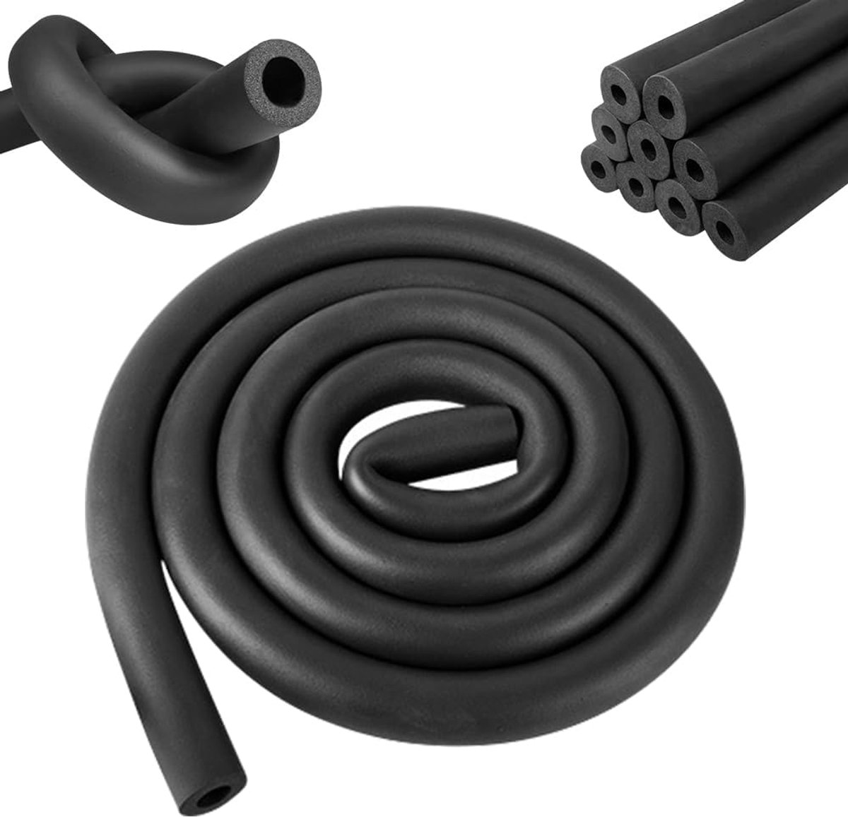 Pipe insulation, foam, Ø 19 mm, pipe insulation, tube, black, for heating, plumbing, heating pipe, copper pipe, 1.8 m - ShopVlot