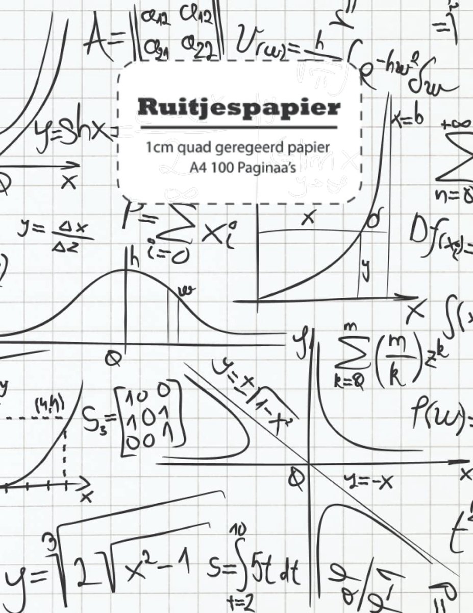 Ruitjespapier: A4 Formaat 1cm Ruitjespapier Notitieboek,100 Pagina's Perfect Voor Alle kantoor, School en Thuis - ShopVlot