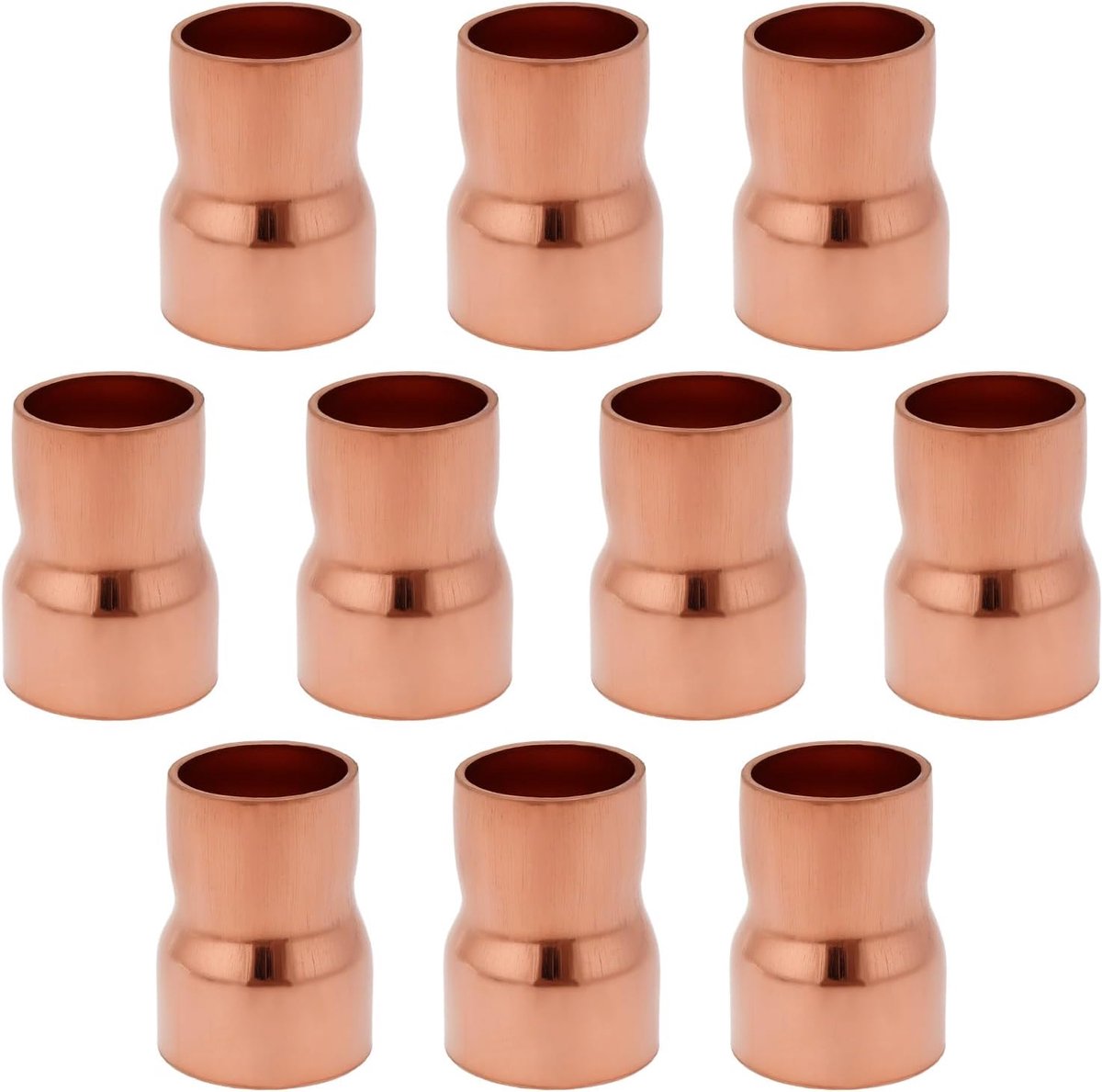 Koperen reducer 15mm naar 12.7mm - verbinding - druk fitting - eenvoudig te verbinden - ShopVlot
