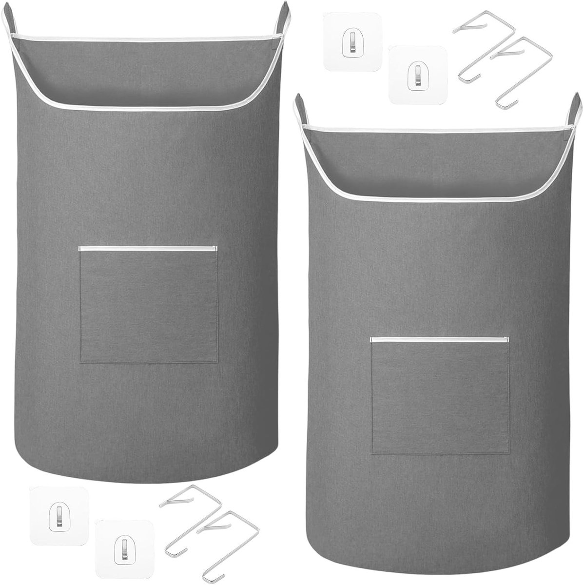 2 Stuks Hangende Waszakken - 91 x 56 cm - Grote Wandmontage Wasmanden voor Efficiënte Wasverzameling en Opberging