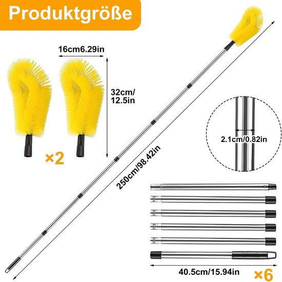 Effectieve telescopische gootreiniger met borstel en stang voor optimale afvoerreiniging — afbeelding 4
