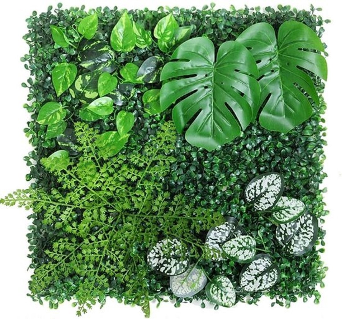 Kunstgras - Wandpanelen - Buxushek - Decoratie - Buiten - UV-bestendig - Weerbestendig - 50 x 50 cm - Groen