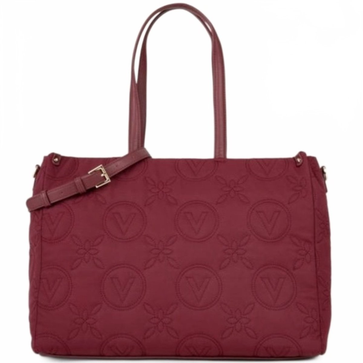 VALENTINO shopper met laptopvak Puffy Shopping Bag Bordeaux wijnrood