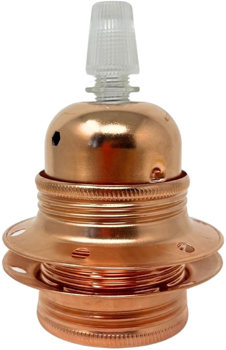E27 Copper Metal Lamp Holder with Washer for Lampshades, Thick Thread, E27 Thread for Lampshades, Easy Assembly - ShopVlot