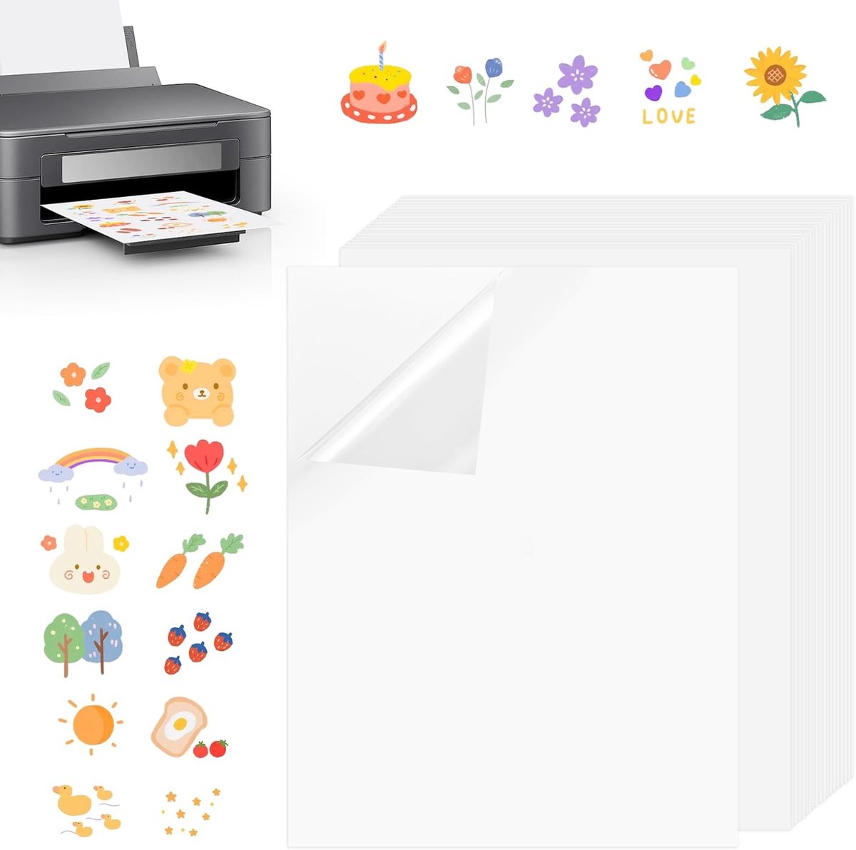 Vinyl stickers A4 - printable - geschikt voor laser- en inkjetprinters - ideaal voor creatief gebruik - ShopVlot
