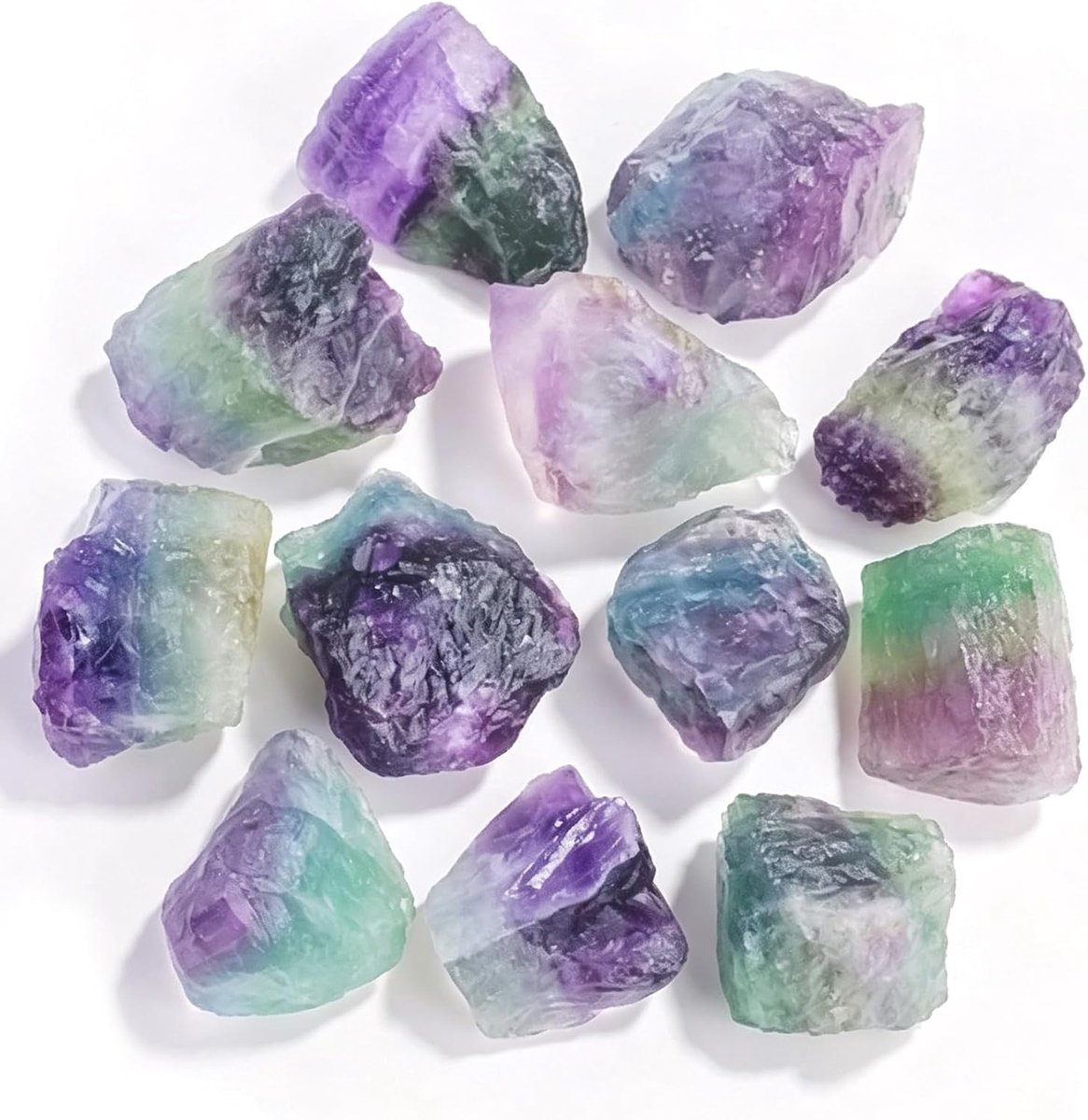 Ruwe kristallen regenboogfluoriet - ongepolijst mineraal - voor meditatie en sieraden maken - ShopVlot