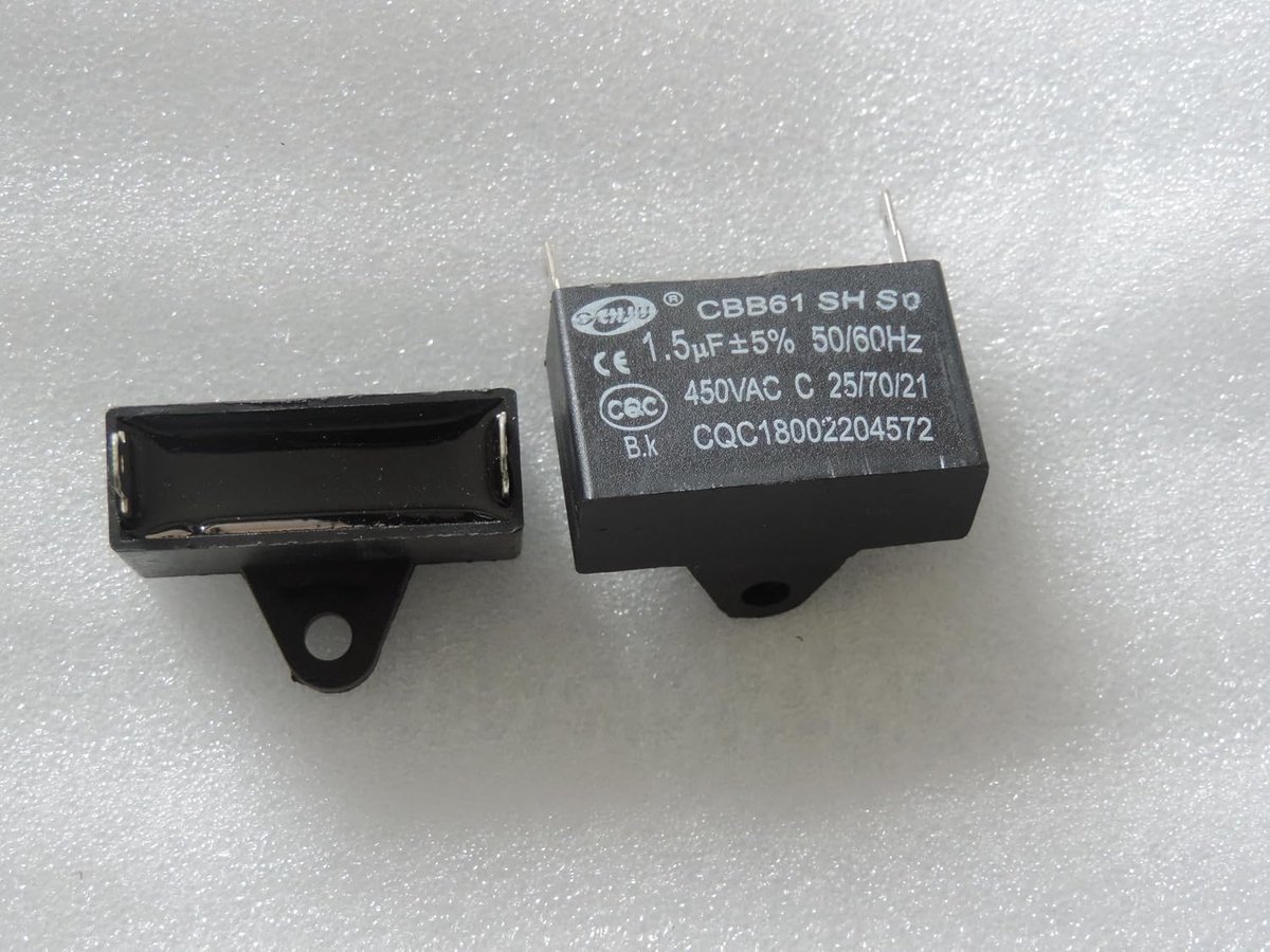 Motorcapacitor CBB61 1.5 µF - 450 V AC - 2 aansluitingen - Betrouwbare startcapaciteit - ShopVlot