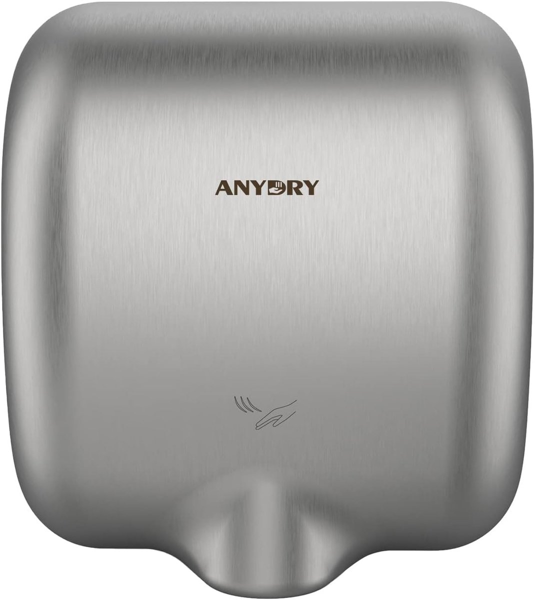 Anydry 2800 Classic Electric Hand Dryer, Automatic, 8-12 Sec, Quick-Drying, Wall Mounted, Brushed Stainless Steel - ShopVlot
