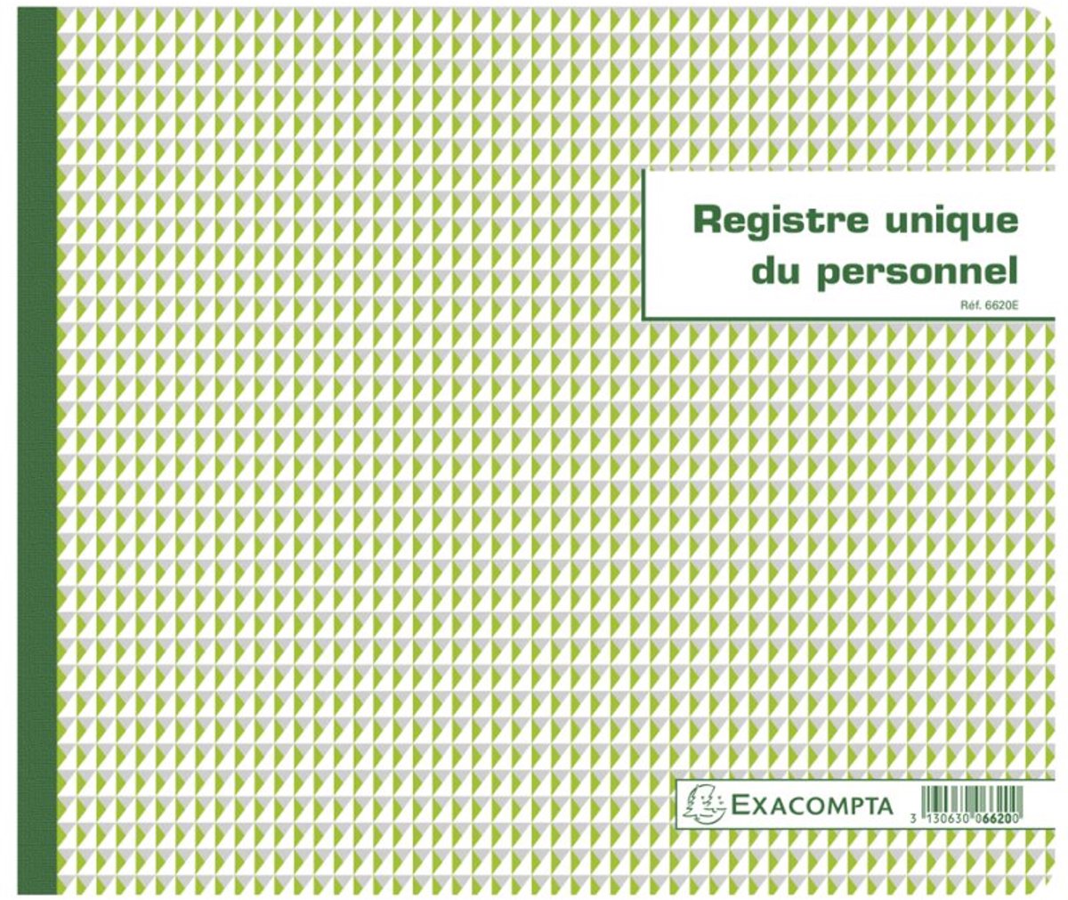 EXACOMPTA personeelsregister met doorschrijfnaalden, 270×320 mm, 52 pagina's