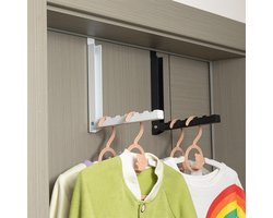Opvouwbaar wasrek Geschikt voor deurhaak, telescopisch wasrek Geschikt voor studentenkamers dat aan de deur gehangen kan worden.