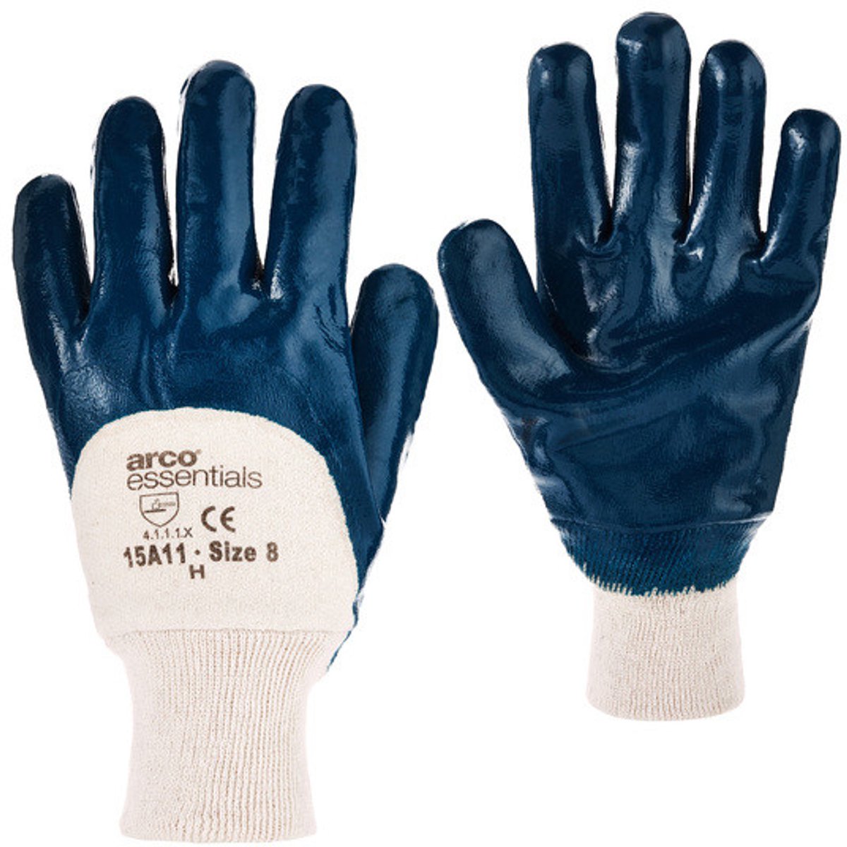 Arco Essentials - Heavy Duty Nitril Gecoate Werkhandschoenen Wit/Blauw - Maat 10