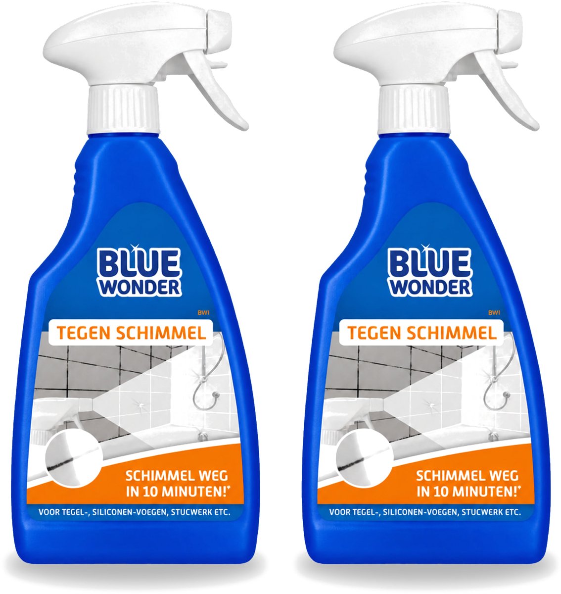 2 x Blue Wonder - Speciaalreiniger tegen Schimmel - Sprayfles - 500 ml - Bulkverpakking - 2 stuks