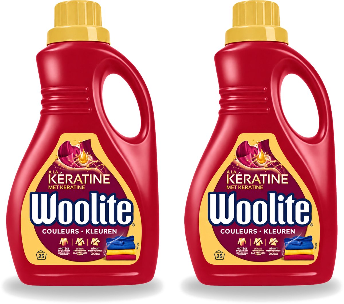 2 x Woolite Color - Vloeibaar Wasmiddel - Met Keratine - Gekleurde Was - 25 Wasbeurten - 1,5L - Voordeelverpakking - 2 stuks