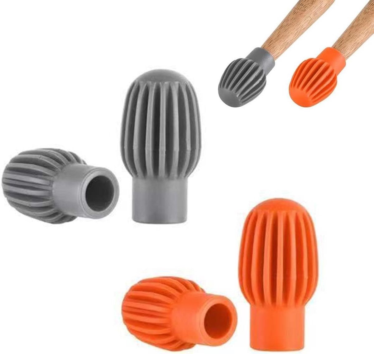 4 stuks trommeldempers, drumstick, stil, dempingsgeluid, rubberen oefening, drumstick, tip demper van siliconen, 3,2 - ShopVlot