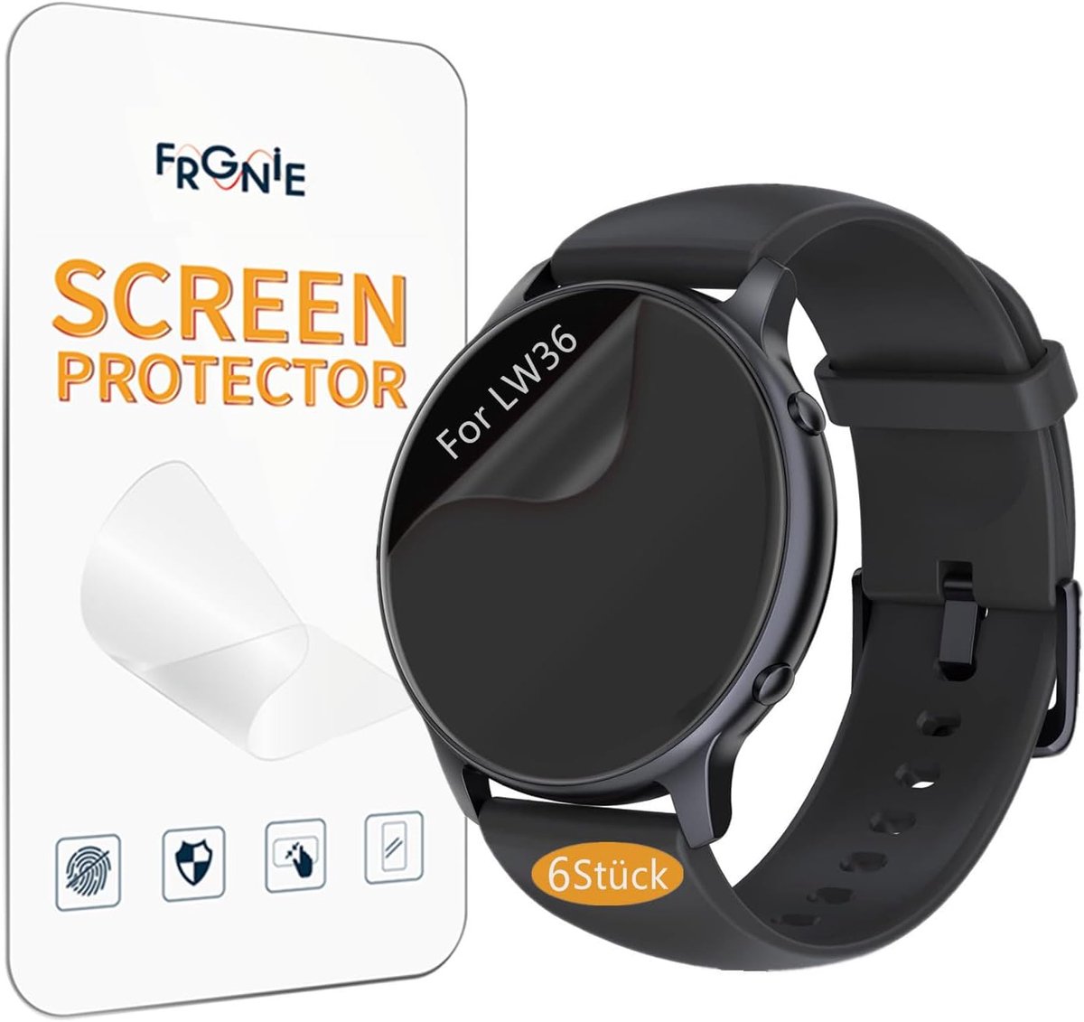 Protective Film Compatible with TUYOMA LW36 Smartwatch 1.3 Inch (6 Pieces) Full Cover HD Flexible TPU Film, High - ShopVlot