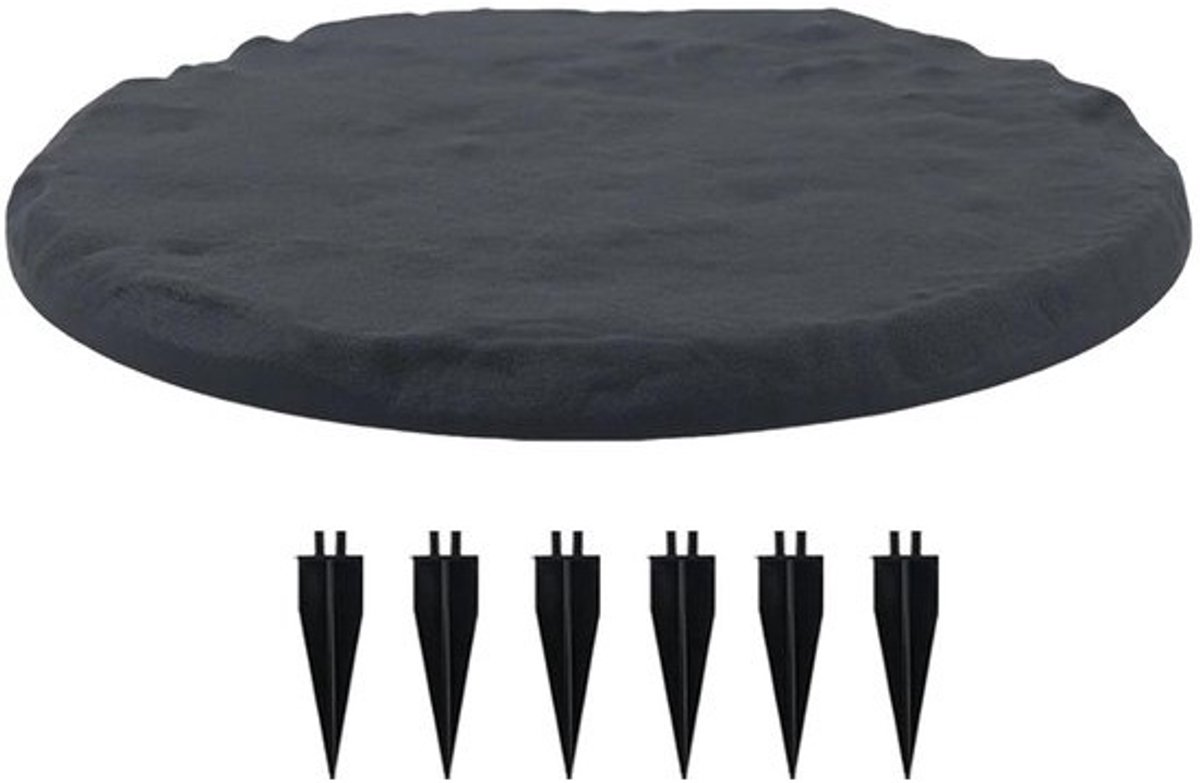 Decoratieve tuintegels - Decoratie voor buiten - Voor het aanleggen van tuinpaden - Versterkte stabiliteit - 40 cm diameter - Grijs
