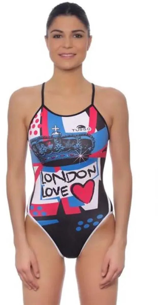 Turbo London Love Zwemkleding Veelkleurig 3XL Vrouw Black