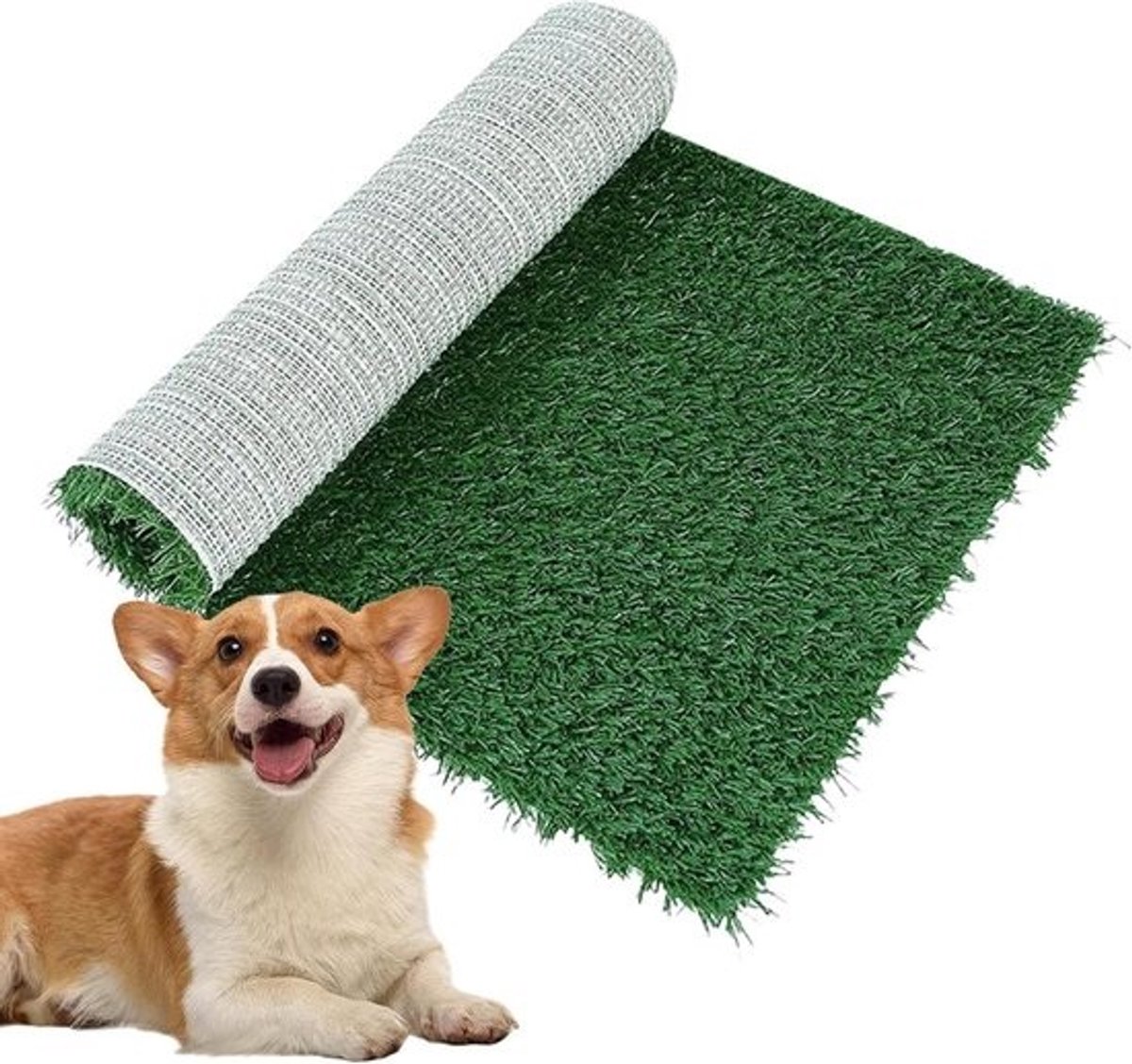 Hondenplasmat - Kunstgras - Voor zindelijkheidstraining - Geurbestrijding - 84 x 58 cm - Groen