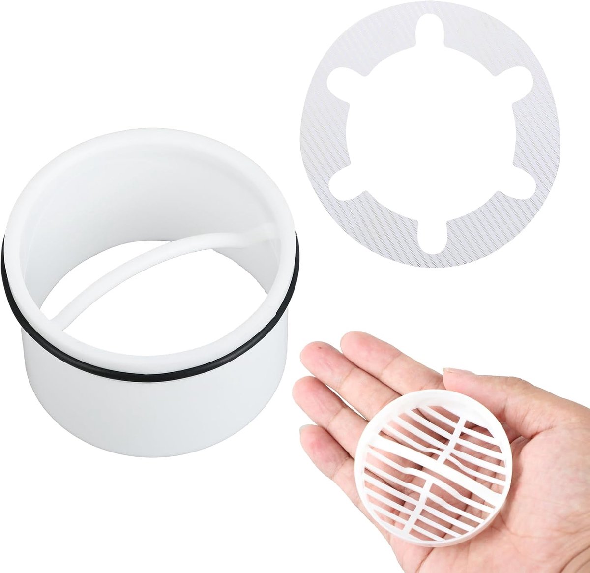 Haarfilter met dipbuis - vervangingsset voor douche - voorkomt verstoppingen - ideaal voor afvoer - ShopVlot