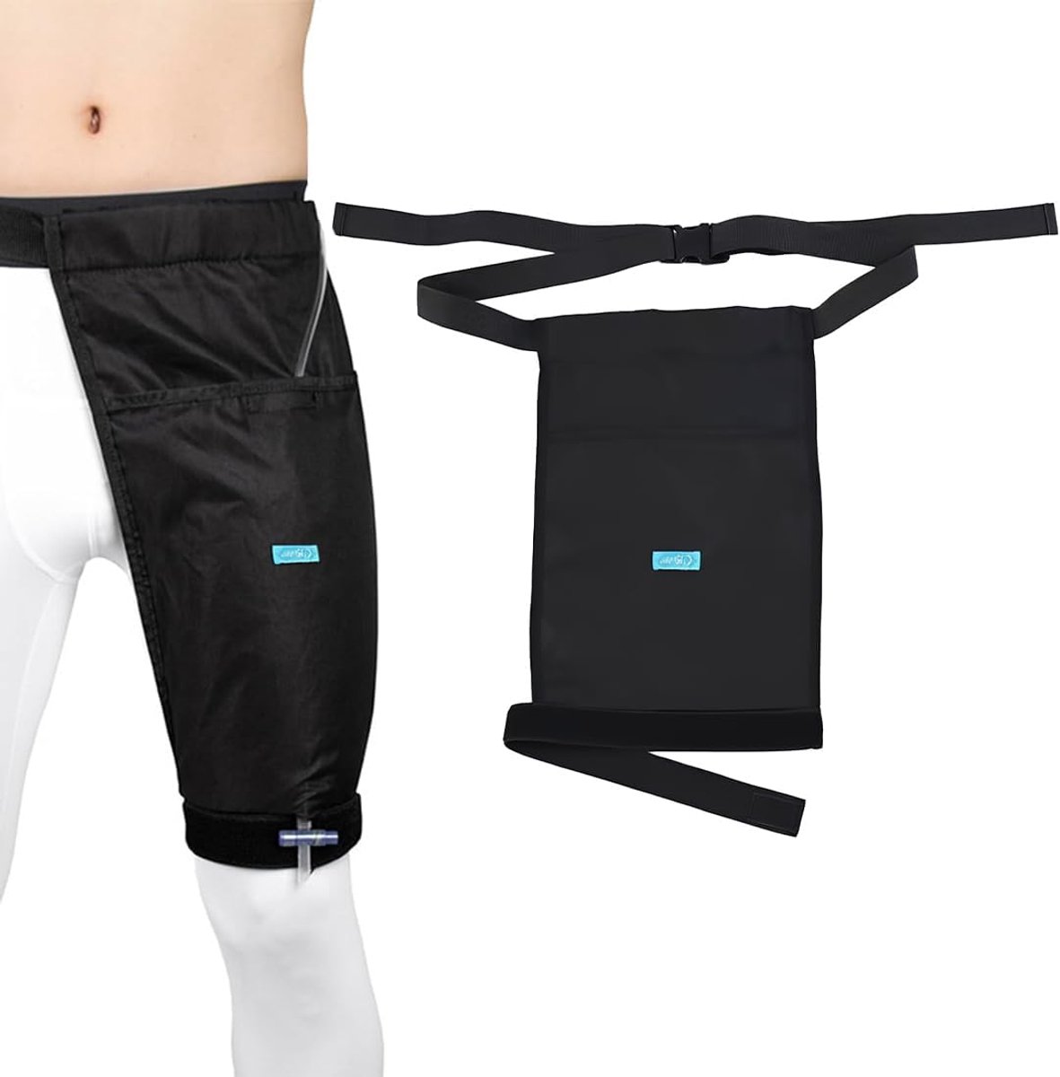 Urinezakhouder voor been, kathetertas van ademend mesh, grote capaciteit, met elastische riem, bevestiging voor - ShopVlot