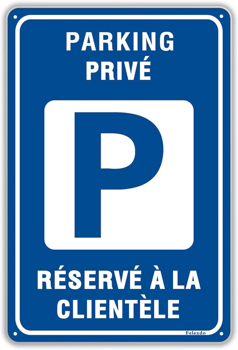 Waarschuwingsbord 30 x 20 cm - Aluminium - Waterdicht - Ideaal voor privéparkeergelegenheden - ShopVlot