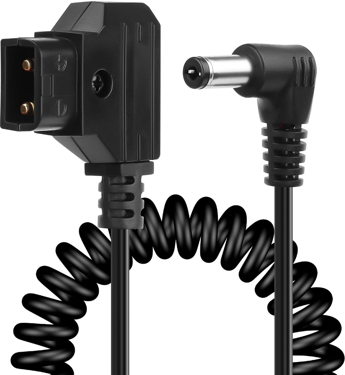 CERRXIAN 4.2 Feet D-Tap to Right Angle DC 12V Coil Cable, Replacement D-Tap to 12V DC5521 Jack Cable for Anton Bauer - ShopVlot