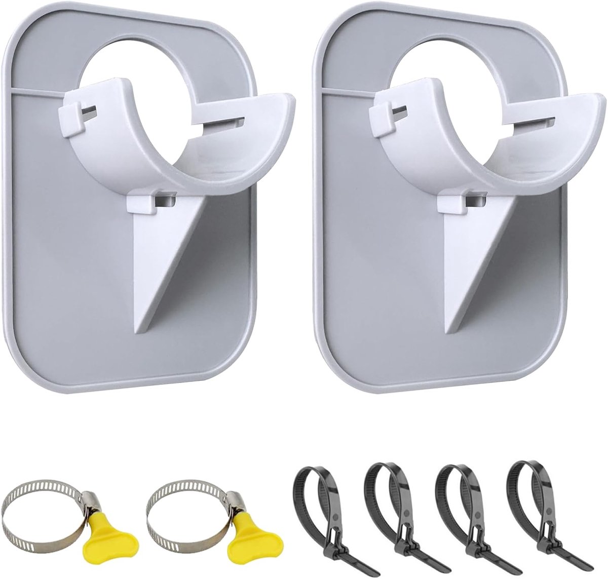 2 x Pool Pipe Supports, 2 x Clamps, 30 mm to 37 mm, Pool Accessories - ShopVlot