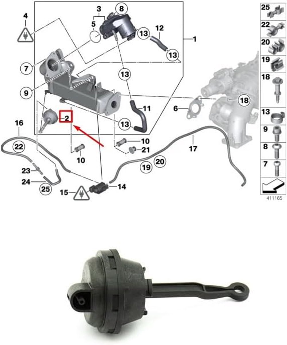 Vacuumunit met terugveer - OEM 11718515899 - Voor BMW 1 2 3 4 5 X Series - Directe vervanging - ShopVlot
