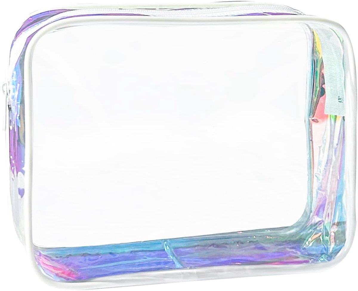 Transparent PVC toiletry bag in 1 bright colors, large capacity, W127-d119-1, 19*14*5.5cm, Minimalist - ShopVlot