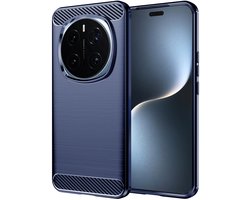 Hoesje geschikt voor HONOR Magic7 Pro - Techsuit Carbon Silicone Back Cover - Blauw