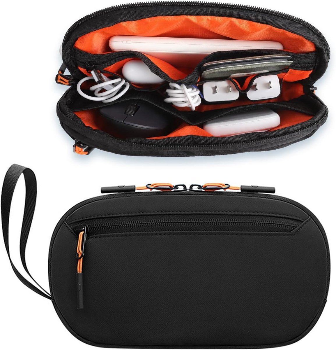 Draagbare en Waterdichte Kabel Organizer - Compacte Reisopberger voor Accessoires, 23 x 13 x 5 cm, Zwart
