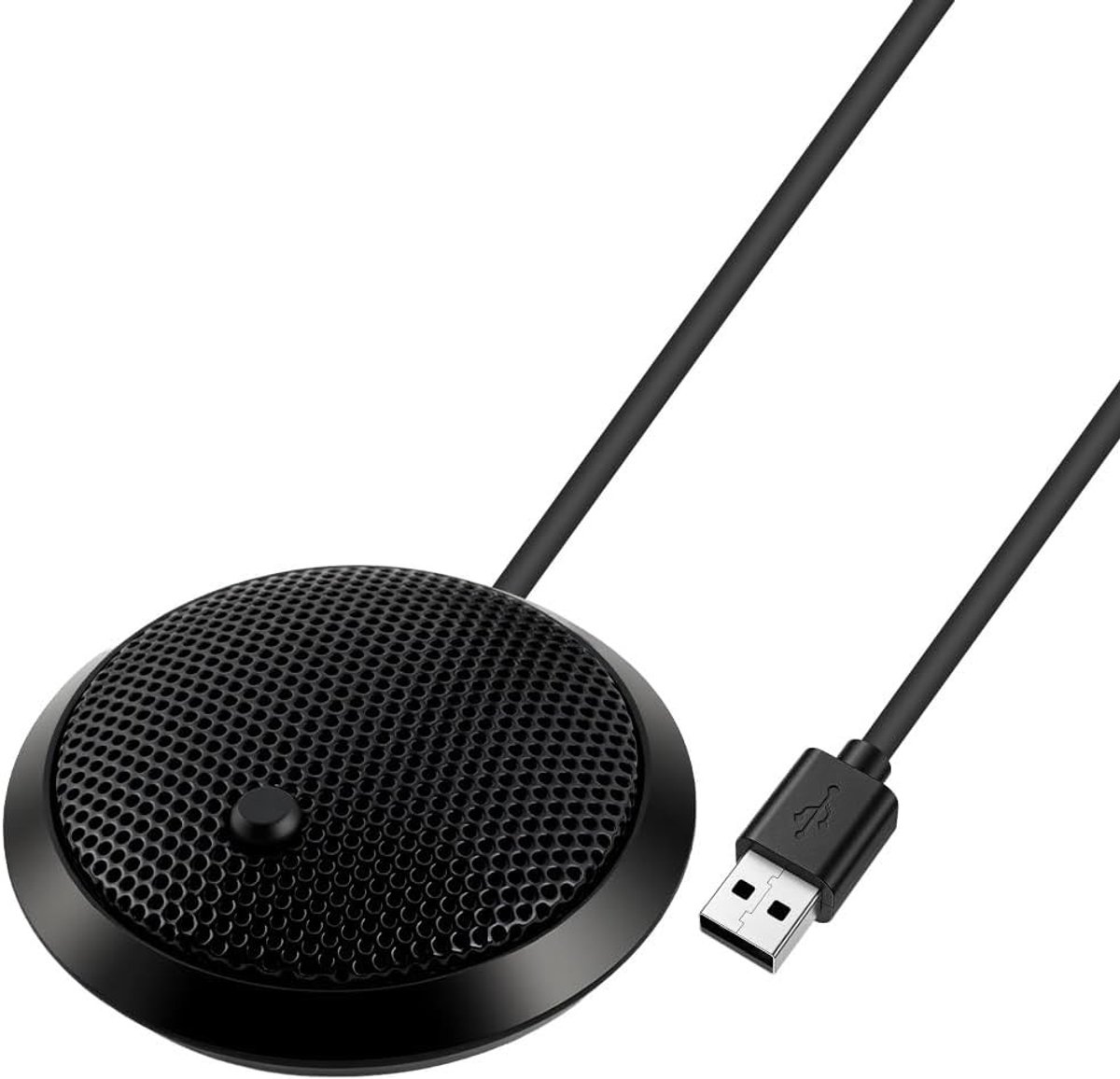 USB Microfoon voor Conferenties met Ruisonderdrukking en Stumtoets - Plug & Play Desktop Microfoon voor Vergaderingen, Online Lesgeven en Opnames op PC/Mac