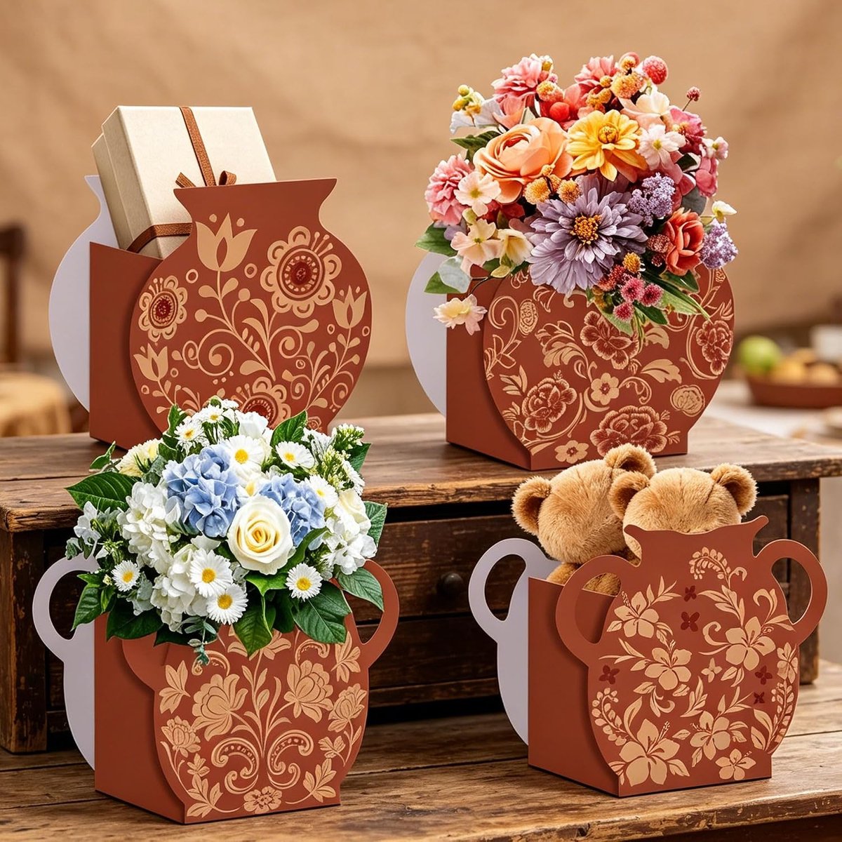 24 mexicaanse kleipotten cielito lindo bloemenvazen feestdecoratie
