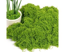 Kunstmos, 150 g - Herbruikbaar decoratiemos voor planten, tuin, gazon, bloemen en DIY (lichtgroen)