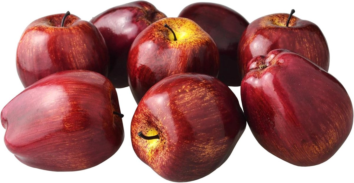8 Stks Simulatie Kunstmatige Levensechte Nep Donker Rood Appel Heerlijke Appels Set Nep Fruit voor Huis Keuken Bruiloft Party Decoratie Fotografie
